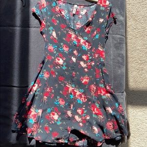 Summer black floral dress